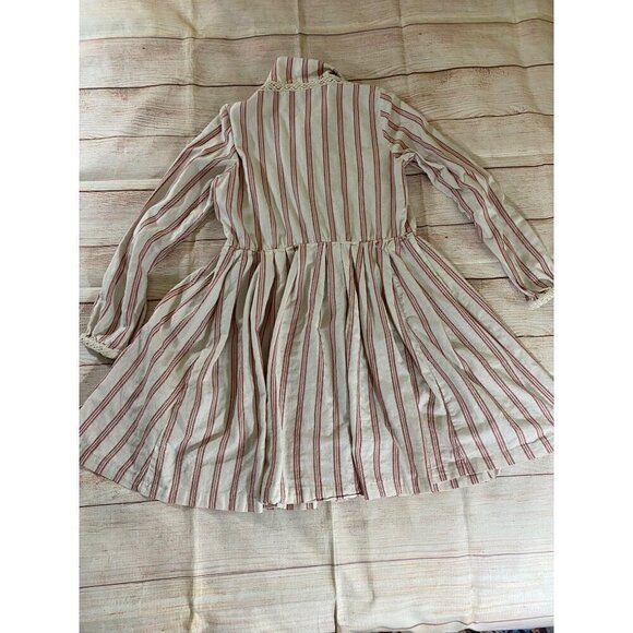 A Loves A Women's Beige, Red Stripe Long Sleeve Button Front Dress - Large - Picture 13 of 14